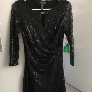 Lauren dress black sequin evening dress size 2